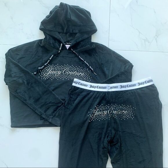 2-Piece Set Juicy Couture Velour Shine Embellished Sleep Set Tracksuit - Picture 4 of 8